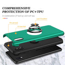 For Samsung Galaxy A01 Core PC + TPU Shockproof Magnetic Protective Case with Invisible Ring Holder(Dark Green)