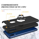 For Samsung Galaxy A20 / A30 PC + TPU Shockproof Magnetic Protective Case with Invisible Ring Holder(Black)