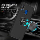 For Samsung Galaxy A20 / A30 PC + TPU Shockproof Magnetic Protective Case with Invisible Ring Holder(Black)