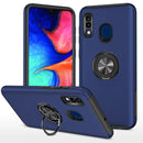 For Samsung Galaxy A20 / A30 PC + TPU Shockproof Magnetic Protective Case with Invisible Ring Holder(Blue)