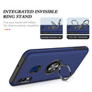 For Samsung Galaxy A20 / A30 PC + TPU Shockproof Magnetic Protective Case with Invisible Ring Holder(Blue)