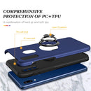 For Samsung Galaxy A20 / A30 PC + TPU Shockproof Magnetic Protective Case with Invisible Ring Holder(Blue)