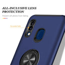 For Samsung Galaxy A20 / A30 PC + TPU Shockproof Magnetic Protective Case with Invisible Ring Holder(Blue)