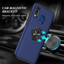 For Samsung Galaxy A20 / A30 PC + TPU Shockproof Magnetic Protective Case with Invisible Ring Holder(Blue)