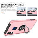 For Samsung Galaxy A20 / A30 PC + TPU Shockproof Magnetic Protective Case with Invisible Ring Holder(Rose Gold)