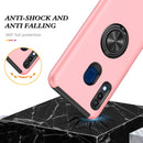 For Samsung Galaxy A20 / A30 PC + TPU Shockproof Magnetic Protective Case with Invisible Ring Holder(Rose Gold)