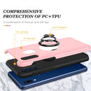 For Samsung Galaxy A20 / A30 PC + TPU Shockproof Magnetic Protective Case with Invisible Ring Holder(Rose Gold)