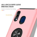 For Samsung Galaxy A20 / A30 PC + TPU Shockproof Magnetic Protective Case with Invisible Ring Holder(Rose Gold)