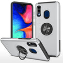 For Samsung Galaxy A20 / A30 PC + TPU Shockproof Magnetic Protective Case with Invisible Ring Holder(Silver)