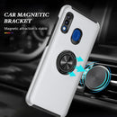 For Samsung Galaxy A20 / A30 PC + TPU Shockproof Magnetic Protective Case with Invisible Ring Holder(Silver)