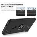For Samsung Galaxy A11 PC + TPU Shockproof Magnetic Protective Case with Invisible Ring Holder(Black)