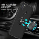 For Samsung Galaxy A11 PC + TPU Shockproof Magnetic Protective Case with Invisible Ring Holder(Black)
