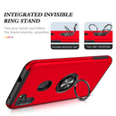 For Samsung Galaxy A11 PC + TPU Shockproof Magnetic Protective Case with Invisible Ring Holder(Red)