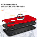 For Samsung Galaxy A11 PC + TPU Shockproof Magnetic Protective Case with Invisible Ring Holder(Red)