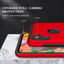 For Samsung Galaxy A11 PC + TPU Shockproof Magnetic Protective Case with Invisible Ring Holder(Red)