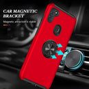 For Samsung Galaxy A11 PC + TPU Shockproof Magnetic Protective Case with Invisible Ring Holder(Red)