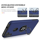 For Samsung Galaxy A11 PC + TPU Shockproof Magnetic Protective Case with Invisible Ring Holder(Blue)