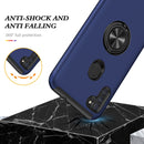 For Samsung Galaxy A11 PC + TPU Shockproof Magnetic Protective Case with Invisible Ring Holder(Blue)