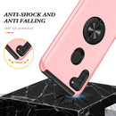 For Samsung Galaxy A11 PC + TPU Shockproof Magnetic Protective Case with Invisible Ring Holder(Rose Gold)