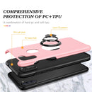 For Samsung Galaxy A11 PC + TPU Shockproof Magnetic Protective Case with Invisible Ring Holder(Rose Gold)