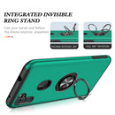 For Samsung Galaxy A11 PC + TPU Shockproof Magnetic Protective Case with Invisible Ring Holder(Dark Green)