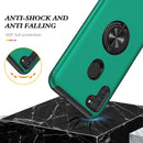 For Samsung Galaxy A11 PC + TPU Shockproof Magnetic Protective Case with Invisible Ring Holder(Dark Green)