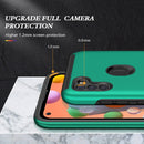 For Samsung Galaxy A11 PC + TPU Shockproof Magnetic Protective Case with Invisible Ring Holder(Dark Green)