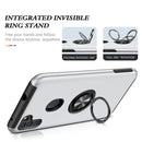 For Samsung Galaxy A11 PC + TPU Shockproof Magnetic Protective Case with Invisible Ring Holder(Silver)