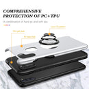 For Samsung Galaxy A11 PC + TPU Shockproof Magnetic Protective Case with Invisible Ring Holder(Silver)