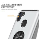 For Samsung Galaxy A11 PC + TPU Shockproof Magnetic Protective Case with Invisible Ring Holder(Silver)