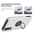 For Samsung Galaxy A30s / A50s / A50 PC + TPU Shockproof Magnetic Protective Case with Invisible Ring Holder(Silver)