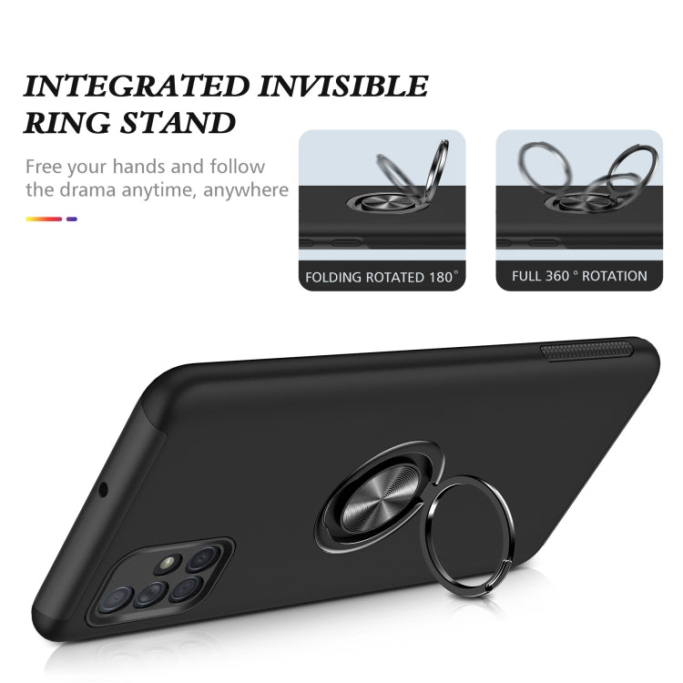 For Samsung Galaxy A71 4G PC + TPU Shockproof Magnetic Protective Case with Invisible Ring Holder(Black)