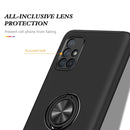 For Samsung Galaxy A71 4G PC + TPU Shockproof Magnetic Protective Case with Invisible Ring Holder(Black)