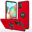 For Samsung Galaxy A71 4G PC + TPU Shockproof Magnetic Protective Case with Invisible Ring Holder(Red)