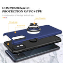 For Samsung Galaxy A71 4G PC + TPU Shockproof Magnetic Protective Case with Invisible Ring Holder(Blue)