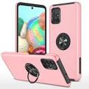 For Samsung Galaxy A71 4G PC + TPU Shockproof Magnetic Protective Case with Invisible Ring Holder(Rose Gold)
