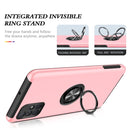 For Samsung Galaxy A71 4G PC + TPU Shockproof Magnetic Protective Case with Invisible Ring Holder(Rose Gold)