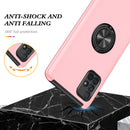 For Samsung Galaxy A71 4G PC + TPU Shockproof Magnetic Protective Case with Invisible Ring Holder(Rose Gold)