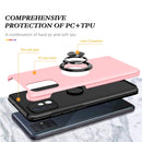 For Samsung Galaxy A71 4G PC + TPU Shockproof Magnetic Protective Case with Invisible Ring Holder(Rose Gold)