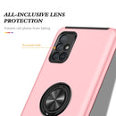 For Samsung Galaxy A71 4G PC + TPU Shockproof Magnetic Protective Case with Invisible Ring Holder(Rose Gold)