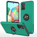 For Samsung Galaxy A71 4G PC + TPU Shockproof Magnetic Protective Case with Invisible Ring Holder(Dark Green)