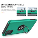 For Samsung Galaxy A71 4G PC + TPU Shockproof Magnetic Protective Case with Invisible Ring Holder(Dark Green)