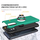 For Samsung Galaxy A71 4G PC + TPU Shockproof Magnetic Protective Case with Invisible Ring Holder(Dark Green)