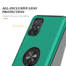 For Samsung Galaxy A71 4G PC + TPU Shockproof Magnetic Protective Case with Invisible Ring Holder(Dark Green)