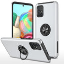 For Samsung Galaxy A71 4G PC + TPU Shockproof Magnetic Protective Case with Invisible Ring Holder(Silver)