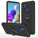 For Samsung Galaxy A21s PC + TPU Shockproof Magnetic Protective Case with Invisible Ring Holder(Black)