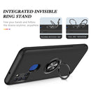 For Samsung Galaxy A21s PC + TPU Shockproof Magnetic Protective Case with Invisible Ring Holder(Black)