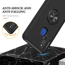 For Samsung Galaxy A21s PC + TPU Shockproof Magnetic Protective Case with Invisible Ring Holder(Black)