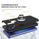 For Samsung Galaxy A21s PC + TPU Shockproof Magnetic Protective Case with Invisible Ring Holder(Black)