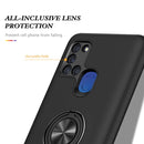 For Samsung Galaxy A21s PC + TPU Shockproof Magnetic Protective Case with Invisible Ring Holder(Black)